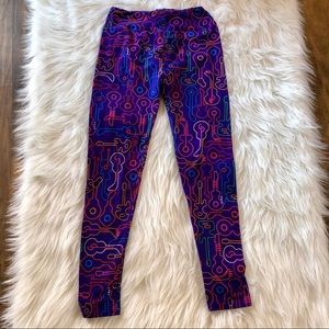 LuLaRoe Neon Guitar Leggings OS